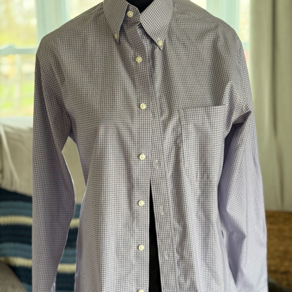 Jos A Bank Slim Fit Button Up Gingham Quiet Luxury Business Casual